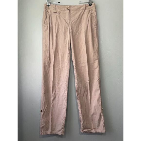 Talbots Pants Womens Size 10 Boyfriend Kahki Convertible Roll Tab Hiking Baggy - Picture 2 of 10